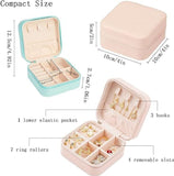 Portable PU Leather Jewelry Box Organizer - Pink Travel Case