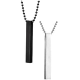 Vertical Bar Necklace Duo - Unisex Stainless Steel (Silver & Black)