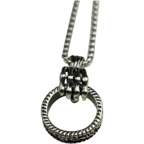 Men's Ring-Shaped Stainless Steel Necklace — Silver & Gold