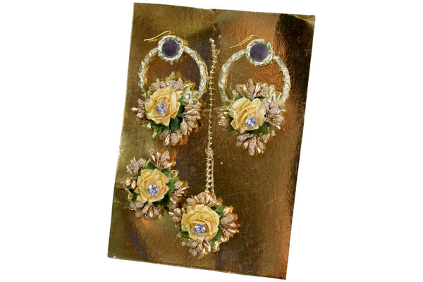 Bridal Golden Alloy Earrings - Adjustable Wedding Drops