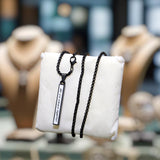 Men's Black Resin Polish Stainless Steel Pendant | Sleek Minimal