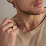 Gold-Plated Men's Fashion Chain — Silver-Tone Metal Necklace