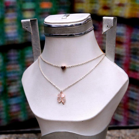 2-Layered Indian Necklace Chain - Adjustable Metal Fashion Necklace