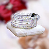 Turkish Silver-Plated Crystal Kara Bangle Set — 6 Pcs (Women)