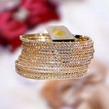 12-Pc Turkish Gold-Plated Kara Bangle Set with Crystals