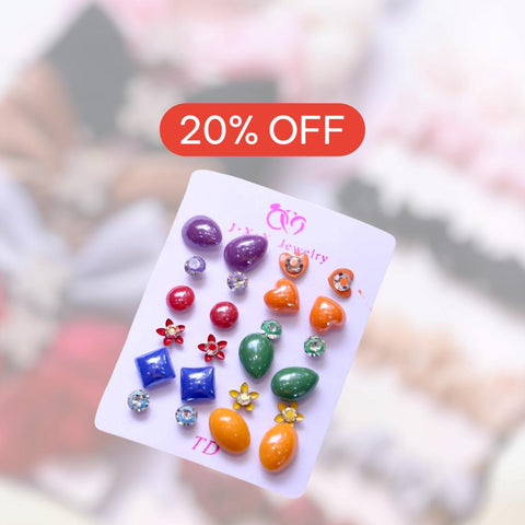 Multicolor Fancy Crystal Jewelry Tops - 12-Piece Set
