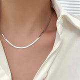 Funky Resin-Polish Stainless Steel Silver Chain Necklace – Easy Wear