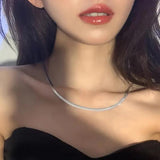 Funky Resin-Polish Stainless Steel Necklace - Silver Chain