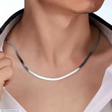 Funky Resin-Polish Stainless Steel Necklace - Silver Chain