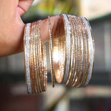 15-Piece Indian Gold-Plated Crystal Kara Bangles - Stainless Steel