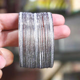 15Pc Silver Plated Indian Kara Bangles — Stainless Steel Set