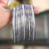 15Pc Silver Plated Indian Kara Bangles — Stainless Steel Set