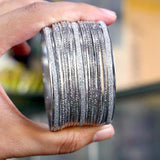 15Pc Silver Plated Indian Kara Bangles — Stainless Steel Set