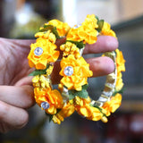 Funky Yellow Kara Bangle Set — 2-Piece Alloy Bangles for Women