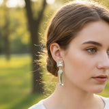 Gold-Plated Crystal Fancy Earrings for Women — Stainless Steel