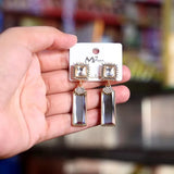 Gold-Plated Crystal Fancy Earrings for Women — Stainless Steel