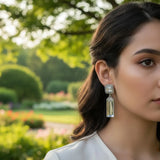 Temperament Aura Silver Crystal Fancy Earrings for Women - Beauty Bar