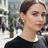 Temperament Aura Gold-Plated Crystal Funky Women's Earrings