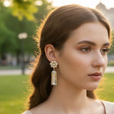 Gold-Plated Crystal Funky Earrings — Stainless Steel | 2 Pcs