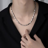 Men's Stainless Steel Chain Locket Necklace — Silver Minimal Pendant