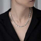 Men's Stainless Steel Chain Locket Necklace — Silver Minimal Pendant