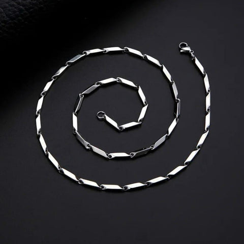 Men's Stainless Steel Silver Chain Locket Necklace - Modern Pendant