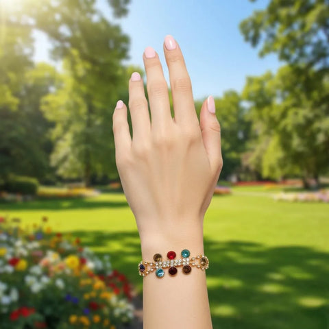 Funky Golden Kara Bracelet - Alloy Easy-to-Wear Bangle (1 Pc)