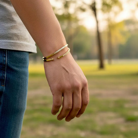 Turkish Design Gold-Plated Men's Adjustable Bracelet — Stainless Steel