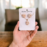 Funky Gold-Plated Crystal Pendant Set — Multicolor Women's Pendant