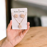 Funky Gold-Plated Crystal Pendant Set — Multicolor Women's Pendant