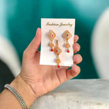 Modern 1 Carat Gold-Plated Crystal Pendant Set — Elegant Women's Jewelry