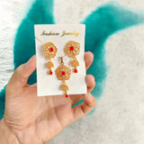 Modern 1 Carat Gold-Plated Crystal Pendant Set for Women