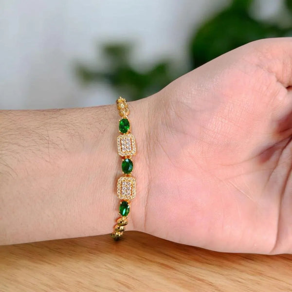 Funky Gold-Plated Crystal Chain Bracelet for Women — Elegant & Unique