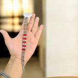 Funky Silver-Plated Crystal Chain Bracelet for Women — Elegant Charm