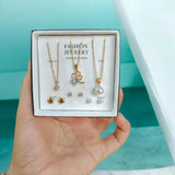 Funky Gold-Plated Crystal Pendant Set for Women — Delicate Statement Jewelry