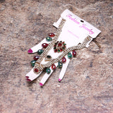 Gold-Plated Chain Bracelet with Artificial Stones - Elegant