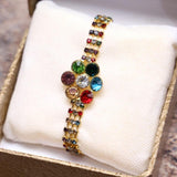 Gold Plated Multicolor Gemstone Chain Bracelet - Elegant Metal Jewelry