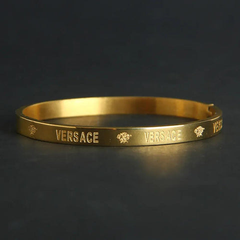 Gold-Plated Stainless Steel Kara Bangle - Modern Unisex Bracelet