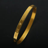 Gold-Plated Stainless Steel Kara Bangle - Modern Unisex Bracelet