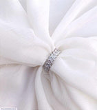 Elegant Silver-Plated Crystal Adjustable Ring — Unisex Style