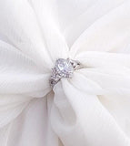 Modern Silver-Plated Adjustable Ring with Crystal Accent