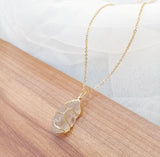 Funky Gold-Plated Gemstone Pendant Necklace - Adjustable Unisex