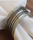 7-Piece Antique Gold-Plated Plain Bangle Set — 2.6 Inch