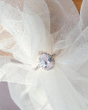 Two-Toned Zircon & Stone Statement Ring - Alloy Sizes 7-9