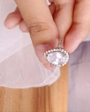 Two-Toned Zircon & Stone Statement Ring - Alloy Sizes 7-9