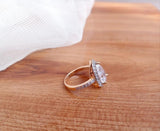 Two-Toned Zircon & Stone Statement Ring - Alloy Sizes 7-9