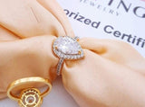 Two-Toned Zircon & Stone Statement Ring - Alloy Sizes 7-9