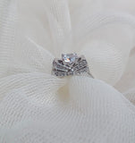 18K Gold-Plated Zircon Ring — Elegant Alloy Statement Ring for Women