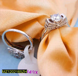 18K Gold-Plated Zircon Ring — Elegant Alloy Statement Ring for Women