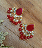 Gold-Plated Alloy Ear Studs — Elegant Artificial Stone Studs